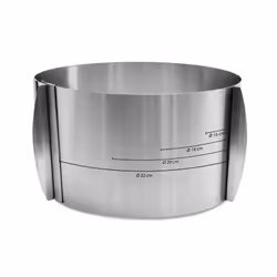 ScrapCooking Cercle à pâtisserie extensible haut, Anneau de gâteau, Rond, Surface plate, Argent, Acier inoxydable, 120 mm