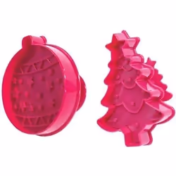 Découpoirs éjecteurs - SCRAPCOOKING - Thème de Noël - 1 boule et 1 sapin