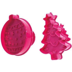 Découpoirs éjecteurs - SCRAPCOOKING - Thème de Noël - 1 boule et 1 sapin