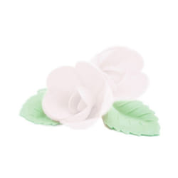 Roses Azyme - Scrapcooking - 10 pièces - Blanc - Vert - Fabriqué en France