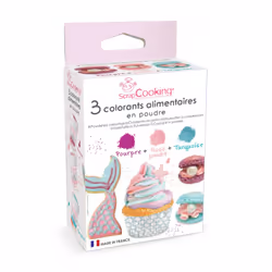 ScrapCooking 4071, Poudre, Bleu, Rose, Violet, Colorant alimentaire artificiel, 15 g, France