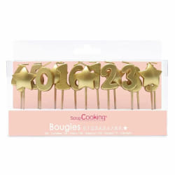 Scrapcooking Bougies anniversaire dorées