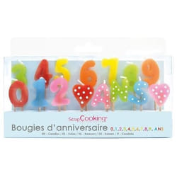 Lot de bougies chiffres - SCRAPCOOKING - 15 bougies - Chiffres 0 à 9 + cœurs + lettres ANS