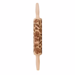 ScrapCooking Rouleau Empreintes Bois "Feuilles Tropicales", Bois, Bois, Surface texturée, Bois, 390 mm, 45 mm