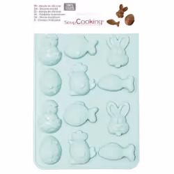 Moule silicone - SCRAPCOOKING - Chococat de Pâques - 12 empreintes de 6 formes différentes - 20.4x14.4x1cm