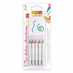 ScrapCooking 7098, encre, Bleu, Vert, Orange, Jaune, Colorant alimentaire artificiel, Stylo, eau ; humectant : E422 ; émulsif ...