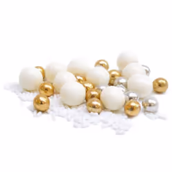 ScrapCooking - Pot de Décors Sucrés Féerique 80g - Doré Argent Blanc - Perles en Sucre Décoration Pâtisserie Desserts Gâteaux