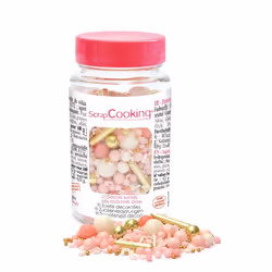 Pot décors sucrés mix Rods rose et doré - Scrapcooking