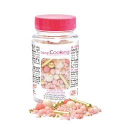 Pot décors sucrés mix Rods rose et doré - Scrapcooking