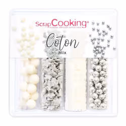 Mix de décors sucrés - gris argent et blanc