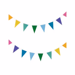 Guirlande petits fanions multicolores 2 m