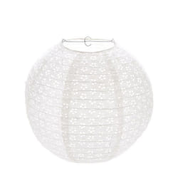 Lanterne dentelle vintage blanche 35 cm - Blanc