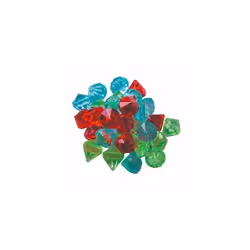 Lot de 30 fausses pierres précieuses en plastique - PARTY PRO - Aqua Bleu Rouge - 3 cm de longueur