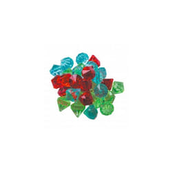 Lot de 30 fausses pierres précieuses en plastique - PARTY PRO - Aqua Bleu Rouge - 3 cm de longueur