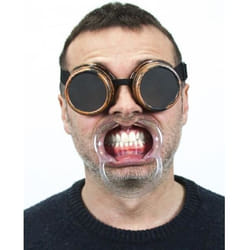 Lot de 5 écarteurs de bouche PARTY PRO en plastique blanc pour soirée photobooth