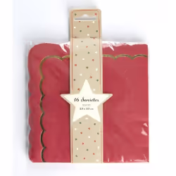 PartyPro 16 Serviettes 33x33 cm Rouge Or
