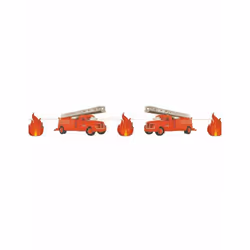 Guirlande de fanions - Camion Pompiers Incendie - Rouge - Bordeaux