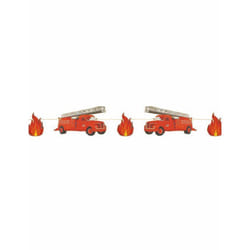 Guirlande de fanions - Camion Pompiers Incendie - Rouge - Bordeaux
