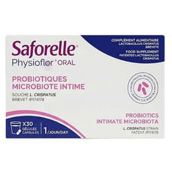 Saforelle Physioflor Oral Probiotiques Microbiote Intime 30 Gélules Capsules