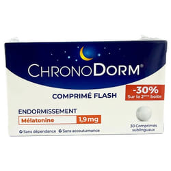 Laboratoires IPRAD ChronoDorm Mélatonine 1,9 mg Lot de 2 x 30 Comprimés Sublinguaux