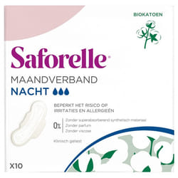 Saforelle Serviettes Hygiéniques Nuit 10 Serviettes Hygiéniques