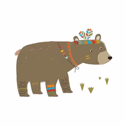 LILIPINSO Brave Bear XXL, Vinyl, Multicolore, Motif animal, Ourse, Mat, Mur