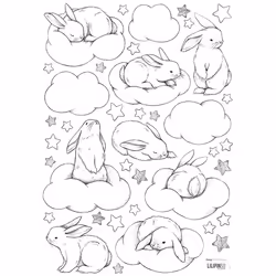 LILIPINSO S1220, Vinyl, Blanc, Motif animal, Lapin, Mat, Mur