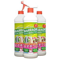 Barrage aux insectes W2000 3x1L avec 3 bouchons de sécurité + 1 Pulvérisateur