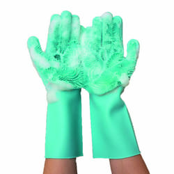 Venteo - Gant de toilettage pour animaux en silicone Vert - Adulte - Nettoie et brosse sans douleur