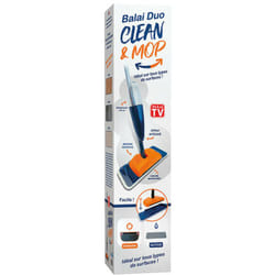 Venteo - Balai brosse tête rectangulaire Balai duo mop cleaner™ - Manche alu - blanc - adulte - Pour tous types de sol