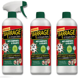 Barrages aux insectes lot de 3 - VENTEO - Anti-nuisible/Effet préventif - Agis en intérieur/extérieur - Toutes surfaces - Base de géraniol