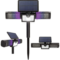Venteo - Lampe solaire bug monster zapper Piège à nuisibles - Eclairage d'extérieur - Détecteur de mouvements - Panneau solaire - Lumière del uv
