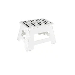Marche Pied Pliant - Résiste jusqu'à 150kg de charge - Pliable - 31.5 x 25.5 x 22 cm - Blanc - Venteo