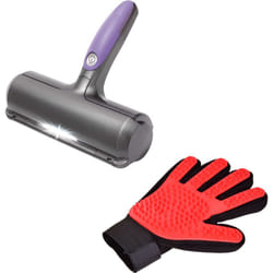 Venteo - Pack poils animaux - Brosse ramasse poils et gant de brossage animaux Ramasse poils