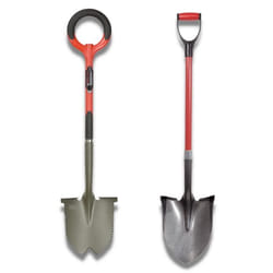 Pelle ronde RootSlayer + pelle à rebords RootSlayer - Outils de jardin multifonctions - Idéal pour tous types de sols - Polyvalents