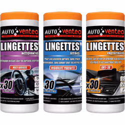 Lingettes spéciales vitres : Ces lingettes sont spécialement conçues pour nettoyer les vitres sans laisser de traces. Elles s ...