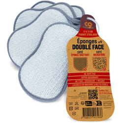 Venteo - 4 éponges Double Face Format xl Extra Large 17x11cm - Gris - Nettoie toutes surfaces - Lavable en machine - Absorbante - Ne raye pas