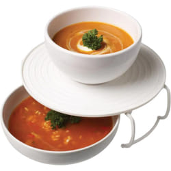 Venteo - 2 Plateaux Hot Mate Plateau/Etagère/Couvercle - Réchauffer deux assiettes en même temps - Plateau multifonction pour micro-onde