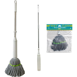 Venteo - Balai Serpillère avec Manche Rétractable Tête Microfibre Haute Absorption Essorage Facile et Rapide Balai de Nettoyage Polyvalent pour Tous