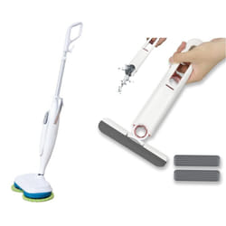 Venteo - balai electrique et mini mop nettoie tout - Balai vapeur automatique - Double tête rotative - Eponge pour Salle de Bain, Cuisine, Bureau,