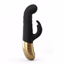 DORCEL Rabbit G-Stormer, Noir, Or, Silicone, Courbé, Mat, Masturbation, Sexe vaginal, Batterie intégré
