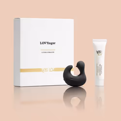 YESforLOV LOVFINGER clitoral stimulator, Vibrateur pour doigts, Stimulation du clitoris, Noir, Silicone, Ambidextre, Boutons