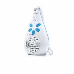 Muse M-320BT, Sans fil, 10 m, Enceinte portable mono, Bleu, Blanc, Autres, Numérique