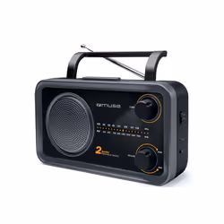 Muse M-06DS, Portable, Analogique, FM, MW, 7,62 cm (3"), 3,5 mm, Noir, Gris