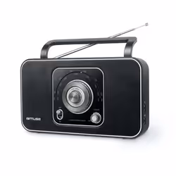 Muse M069R, Portable, Analogique, FM, MW, 3,5 mm, Noir, Argent, Rotatif
