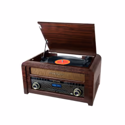 Muse MT-115 DAB, Tourne-disque à entraînement direct, Semi-automatique, Noir, Bois, Bois, 45 tr/min, 33,45,78 tr/min