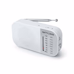 Muse M-025 RW, Portable, Analogique, FM, MW, 88 - 108 MHz, Blanc, Rotatif