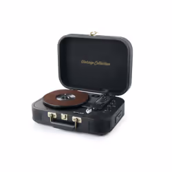 Muse MT-201 GLD, Tourne-disque entraîné par courroie, Noir, 33,45,75 tr/min, 33,45,78 tr/min, Frein électronique, 3,5 mm