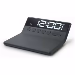 Muse - M168WI Réveil - Chargeur Induction Smartphone - Grand Écran lcd - Intensité led Réglable - Fonctions Répétition et Sieste - Noir