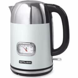 Bouilloire MUSE - MS-020AG Sans fil : Oui Puissance (W) : 2200 Capacité Maximum en Litres : 1.7 Couleur : Vert Température va ...